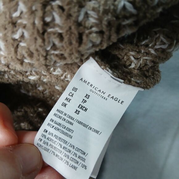 American Eagle AE Mock Neck Knit Sweater Chunky Wool Blend Long Slve Womens XS - Picture 6 of 6